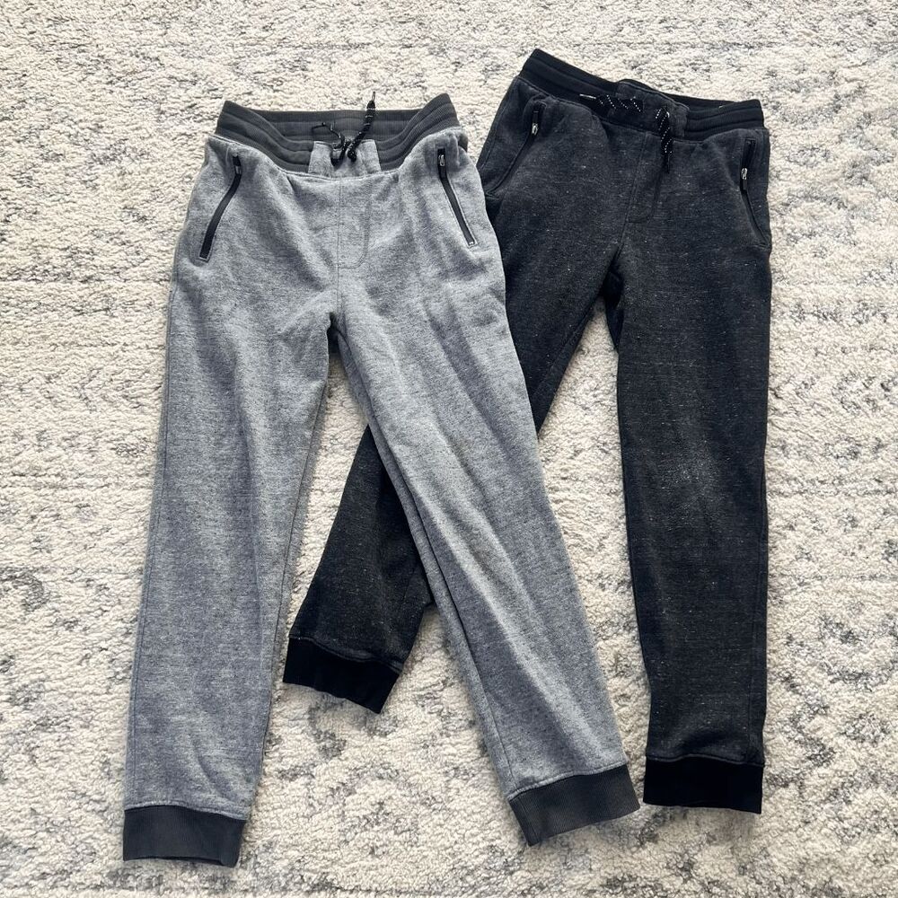 Old Navy Kids Joggers Set of 2 Light Gray + Charcoal 10-12